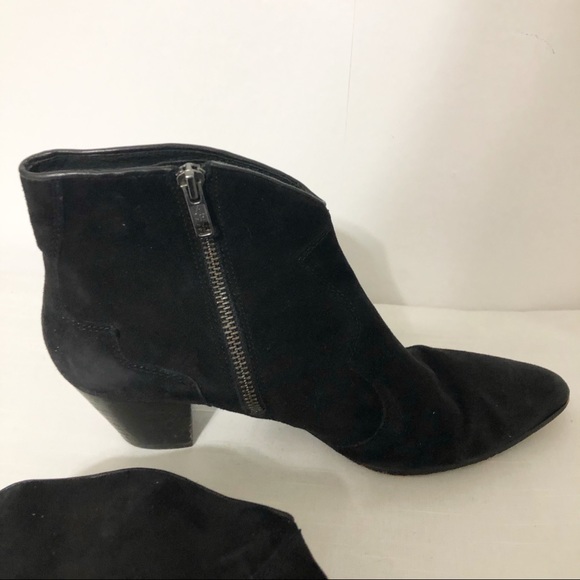 ASH black ankle boot stacked heel, pointed toe - Picture 2 of 13
